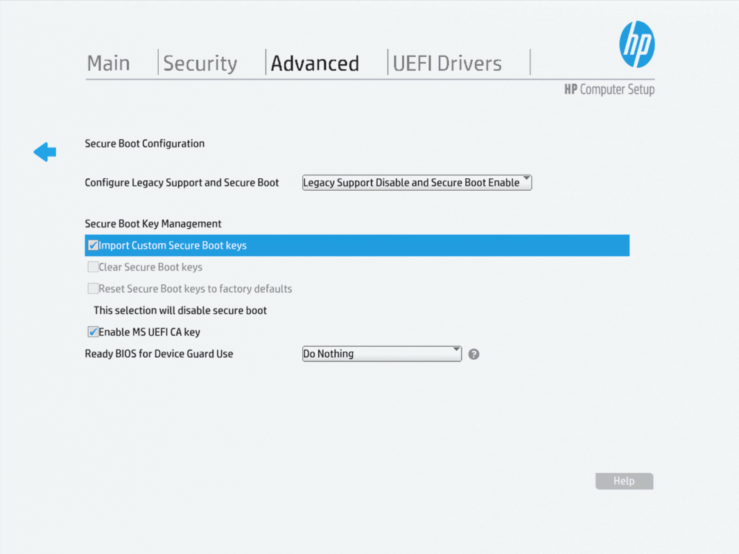 Secure Boot Configuration